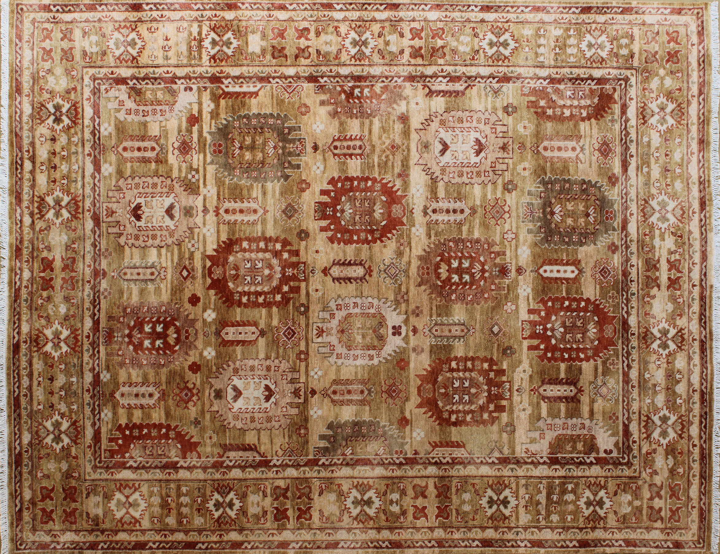 Serapi Rose Traditional Wool Rug 8ft x 10ft - Handknotted Carpet Manufacturer Mirzapur